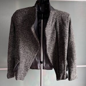 Women's Black and White Tweed Blazer